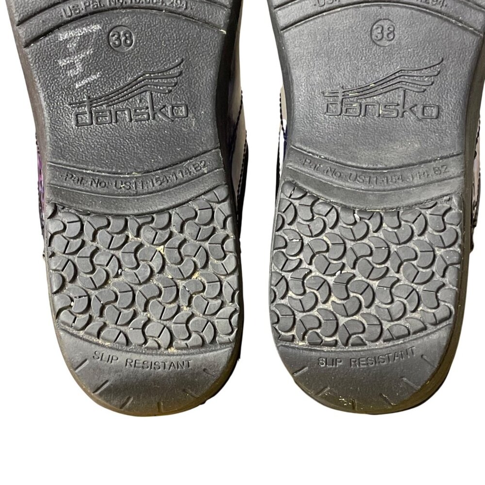 Dansko Purple Multi Abstract Pattern Clogs - Picture 11 of 11